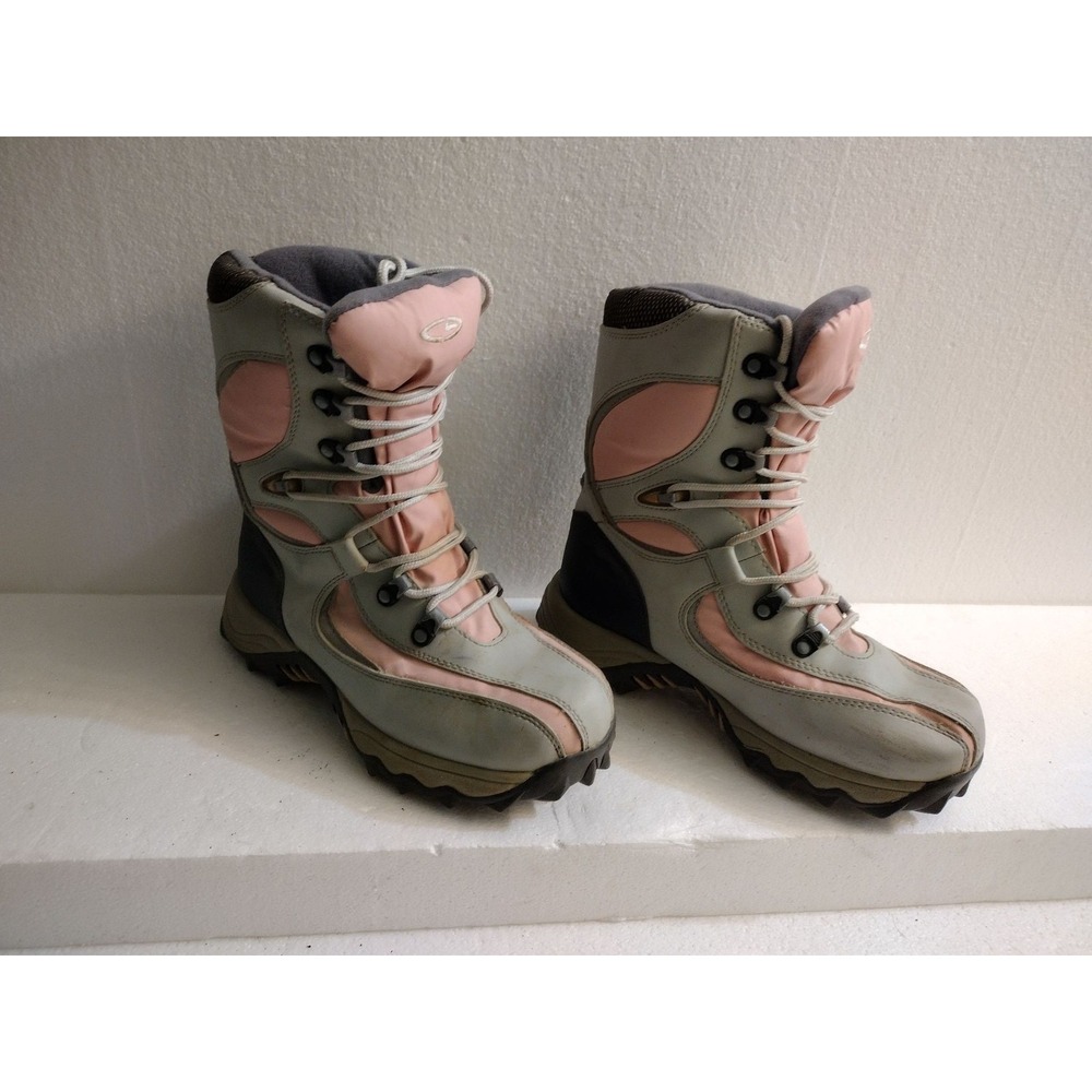 C9 by Champion Womens 8 Winter Snow Boots Lace Up High Ankle Pink Gray
